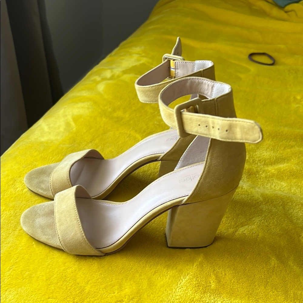 Botkier Yellow Heeled Sandals with Block Heel